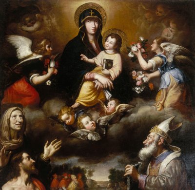 (Detail) The Altar Piece of the Madonna of the Snow by Francesco Fiasella